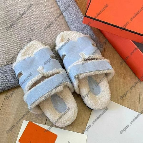 Color: 01# - Size: US6=EU36=women - Luxury Fashion Designer Women's Slippers Winter Warm Wool Secon Y829-1431924793471275093