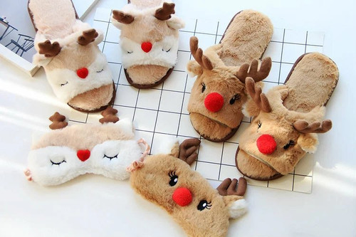 Color: Reindeer, Size: M - Reindeer fish mouth slippers Q119-CJBHNSNS04463-Reindeer-M