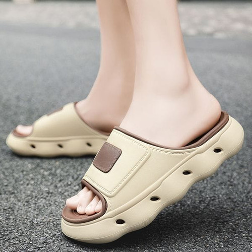 Color: khaki brown - Size: 38-39 - Men's Slippers Indoor Outdoor Sandals Beach Soft Sole Comfortabl Y829-1297648097281957939