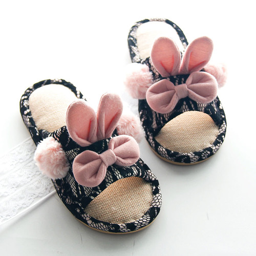 Color: Black, Size: 40to41 - Household Children'S Cotton And Linen Household Shoes Q119-CJNS111673103CX