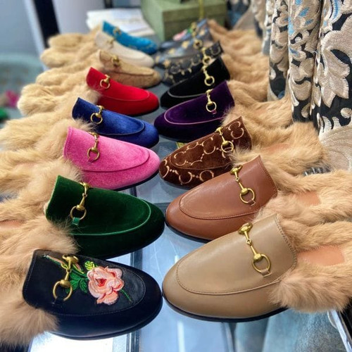 Color: 27 - Size: EUR 40 - Women Princetown Loafers Warm Wool Slippers Fashion Autumn Winter Slippe Y829-1152375012280578064