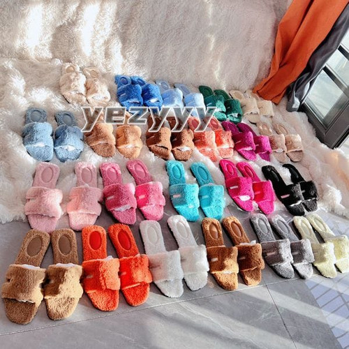 Color: Color 15 - Size: Eur 40 - with box Designer Women's Slippers Luxury Slide Trendy Fashion Woo Y829-1277080789598777404
