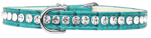 Beverly Style Rhinestone Designer Croc Dog Collar Turquoise Size 10 S528-82-19-TQC10