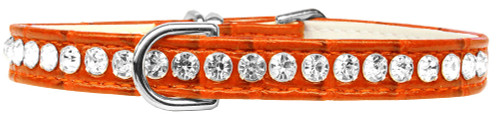 Beverly Style Rhinestone Designer Croc Dog Collar Orange Size 10 S528-82-19-ORC10