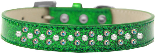 Sprinkles Ice Cream Dog Collar Pearl and AB Crystals Size 20 Emerald Green S528-616-13 EG-20