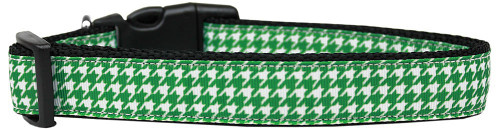 Emerald Green Houndstooth Nylon Dog Collar Medium Narrow S528-125-246 MDN