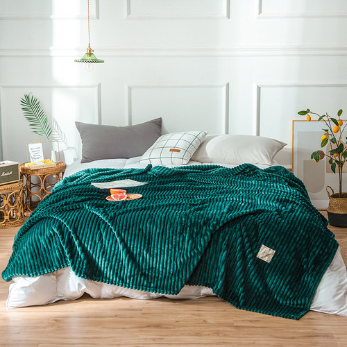 Color: Green, Size: 180x200 - Flannel sheets Solid blanket Q119-CJJJJFCZ00025-Green-180x200