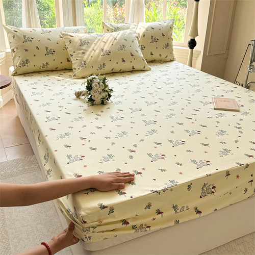 Pattern: Flower Rabbit, Size Specification: 120x200cm - Pure Cotton Crash Fitted Sheet Thickened Q119-CJYD223287422VE