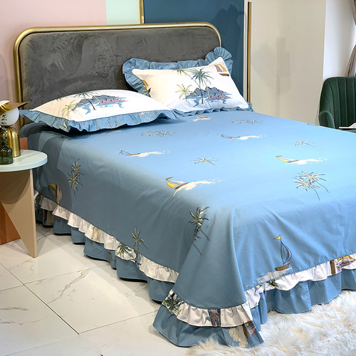 Color: K, Size: 250x270cm bed sheet - Pure Cotton Edge Rounded Ab Version Bed Sheet Pillowcase Q119-CJCZ120369253AZ