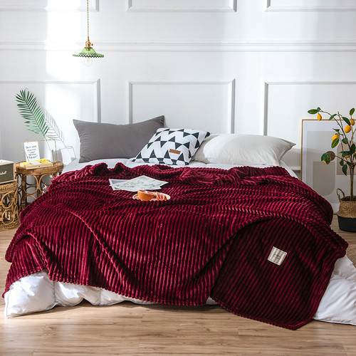 Color: Red, Size: 200x230 - Flannel sheets Solid blanket Q119-CJJJJFCZ00025-Red-200x230