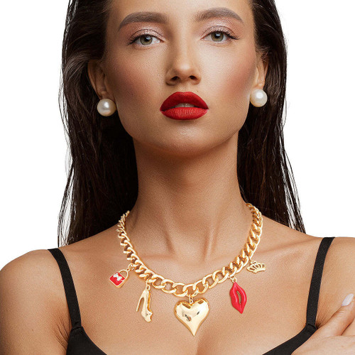 Gold Boutique Heart Charm Chain T226-9485759840575