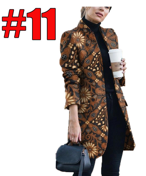 Color: 11 Color, Size: 4XL - Female small printed long sleeve coat lapel Q119-CJNSWTQB03124-11 Color-4XL