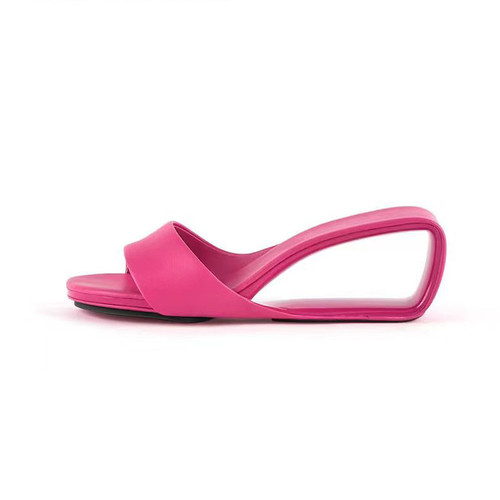 Color: Rose Red, Size: 41 - Wedge Profiled Heel Outdoor Slippers Women's Shoes Q119-CJYD209596488JQ