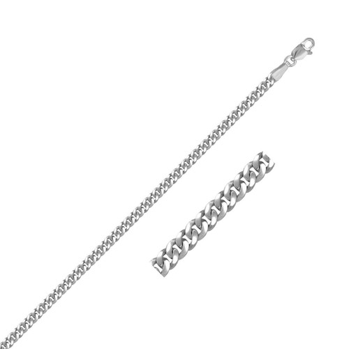 Size: 22 - 14K White Gold Gourmette Chain (2.80 mm) P150-00663-22