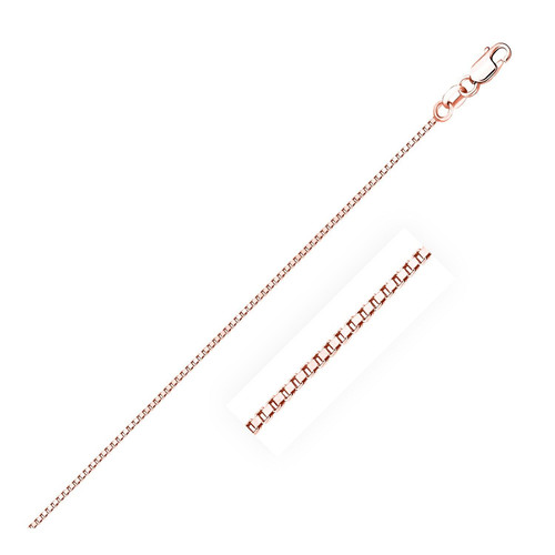 Size: 16'' - 14k Rose Gold Classic Box Chain (0.73 mm) P150-57396-16
