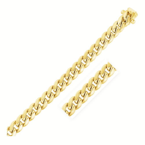 Size: 24'' - 14k Yellow Gold Semi Solid Miami Cuban Chain (10.70 mm) P150-63079-24