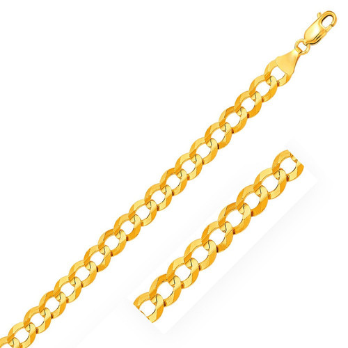 Size: 20'' - 14k Yellow Gold Solid Curb Chain (8.20 mm) P150-94977-20
