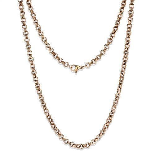 TK2438R - IP Rose Gold(Ion Plating) Stainless Steel Chain with No Stone A874-TK2438R