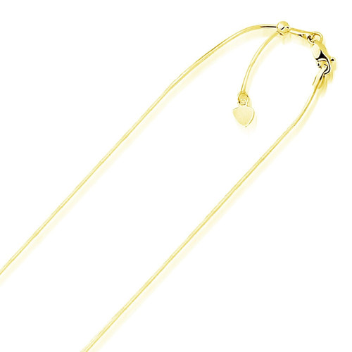 Size: 22'' - 14k Yellow Gold Adjustable Snake Chain (0.80 mm) P150-66340-22