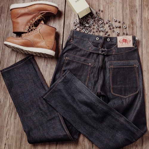 Men's Straight-leg Mid-high Waist Raw Denim Selvedge Jeans Q119-CJNZ2262991