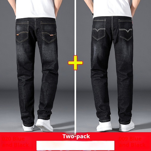 Color: Blue Black 20 Blue Black 09, Size: 34 Yards - Summer Thin Jeans Men's Loose Straight Q119-CJXX216845019SH