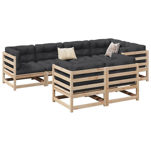 vidaXL Patio Sofa Set Cream Solid Pine Wood Large Modular A949-3299493