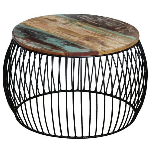 vidaXL Coffee Table Multicolour Reclaimed wood and iron Medium Durable A949-243300