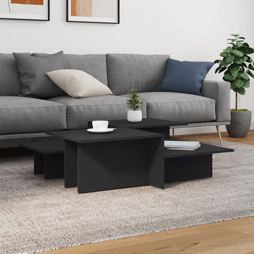 vidaXL Coffee Table Set of 2 Gray Engineered Wood Medium Coffee Table A949-3216151