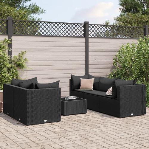 vidaXL Patio Lounge Set Set of 5 Black PE rattan Medium A949-3308019