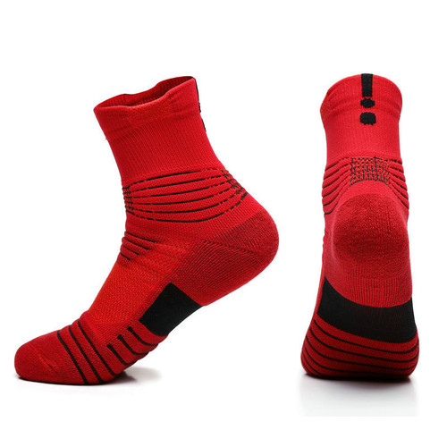 Color: Red medium tube - Towel bottom outdoor socks Q119-CJNSFJWZ00243-Red medium tube