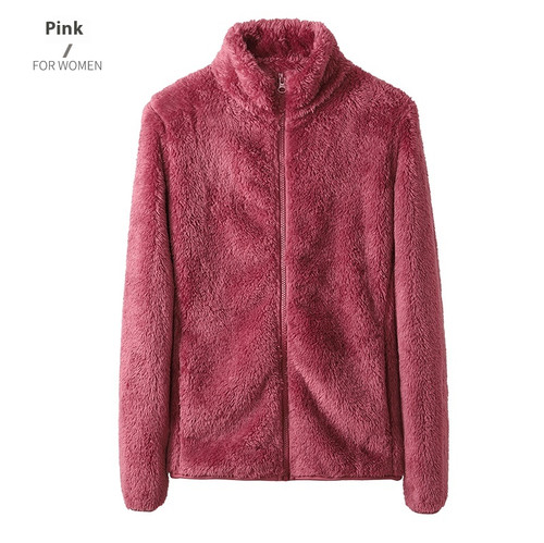 Color: Rose Red, Size: L - Women's Double-sided Fleece Coral Warm Hand Top Q119-CJYD223989121UF