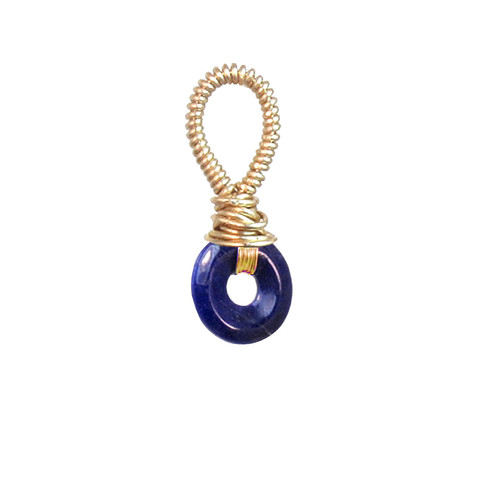 Lapis donut - Silver L161-pendant lapis donut-silver