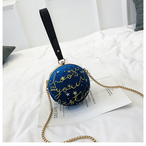 Color: Blue Starry sky - Foreign Trade All-Match Small Round Bag New Hand Bag Korean Fashion Trendy Q119-CJNS111850005EV