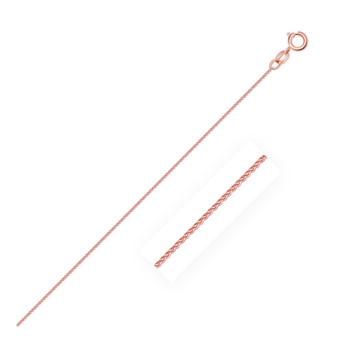 Size: 18'' - 14k Rose Gold Diamond Cut Round Wheat Chain (0.60 mm) P150-45012-18