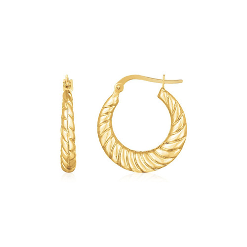 14K Yellow Gold Polished Twisted Cable Graduated Hoops P150-65657