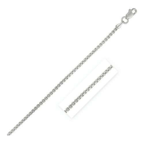 Size: 16'' - 14k White Gold Round Box Chain (1.3 mm) P150-67678-16