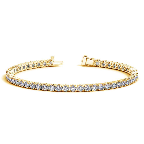 Size: 7 - Lab Grown Round Diamond Tennis Bracelet in 14k Yellow Gold (6 cctw F/G  VS2/SI1) P150-43663-7