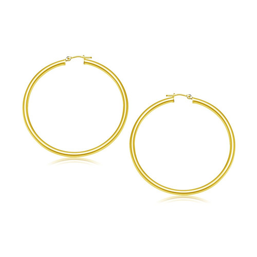 10k Yellow Gold Polished Hoop Earrings (3x30mm) P150-82744
