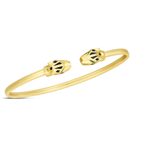 14k Yellow Gold Panther Bangle (3.00 mm) P150-32480