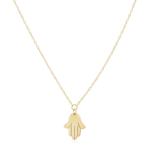 Size: 18'' - 14K Yellow Gold Hand of Hamsa Necklace P150-06870-18