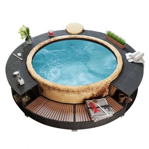 vidaXL Hot Tub Surround Black A949-41454