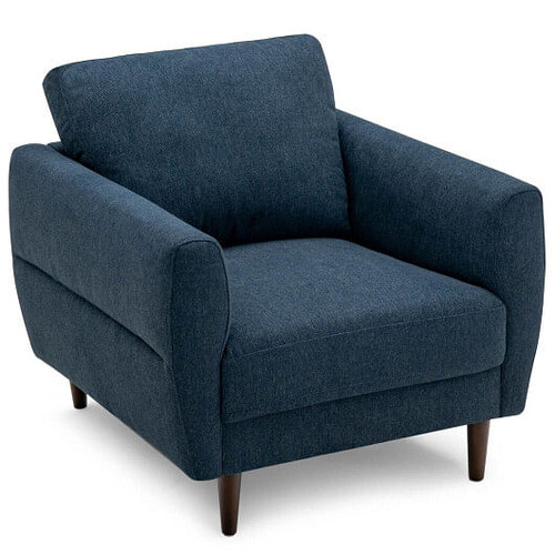Modern Upholstered Accent Chair Single Sofa Armchair-Navy - Color: Navy D681-HV10186WL-22NY