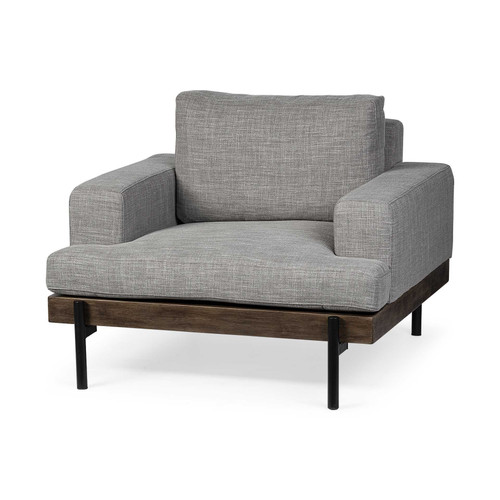 41" Gray And Black Fabric Club Chair N270-376363