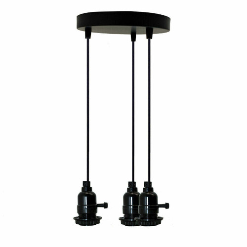 Modern 3 Way Black Design Ceiling Pendant Fitting Light Holder with Switch ~ 1556 T575-S0671386572 Modern 3 Way Black Design Ceiling Pendant Fitting Light Holder with Switch ~ 1556 T575-S0671386572