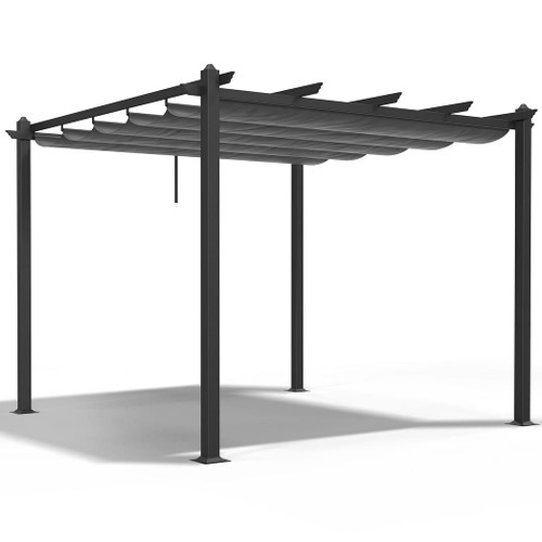 10*10ft Outdoor Pergola Grey T575-S0671441595 10*10ft Outdoor Pergola Grey T575-S0671441595