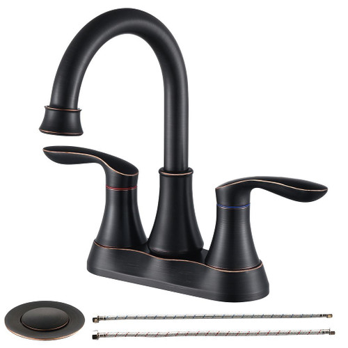 2-Handle 4-Inch Oil Rubbed Bronze Bathroom Faucet, Bathroom Vanity Sink Faucets with Pop-up Drain a T575-S0671297119 2-Handle 4-Inch Oil Rubbed Bronze Bathroom Faucet, Bathroom Vanity Sink Faucets with Pop-up Drain a T575-S0671297119