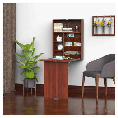 Wall Mount Desk Cabinet-Mahogany T575-S0671382235 Wall Mount Desk Cabinet-Mahogany T575-S0671382235