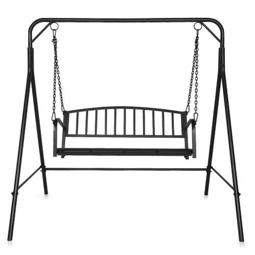 176*128*180cm Flat Top 250kg Garden Iron Swing Frame Black T575-S0671299688 176*128*180cm Flat Top 250kg Garden Iron Swing Frame Black T575-S0671299688