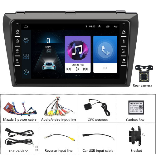 Car Multimedia Player 8 inch Central Control Android 9.1 Navigator Reversing Camera 1+16G for Mazda K484-PAU_0G33MIG8