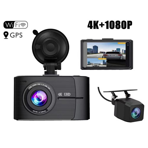 Car HD Driving Recorder 3-Inch 4k+1080p Dual Lens Wide-angle Dual Recording Night Vision Dash Cam b K484-PAU_0FKBX38L